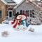 Glitzhome® 2.5ft. Metal Lovely Snowman Yard Stake